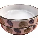 2 stackable bowls Niderviller earthenware Manufacture France