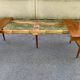 Round extendable dining table Louis XVI in cherry wood from the 1960s.