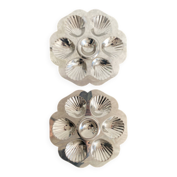 Assiettes à huîtres en inox
