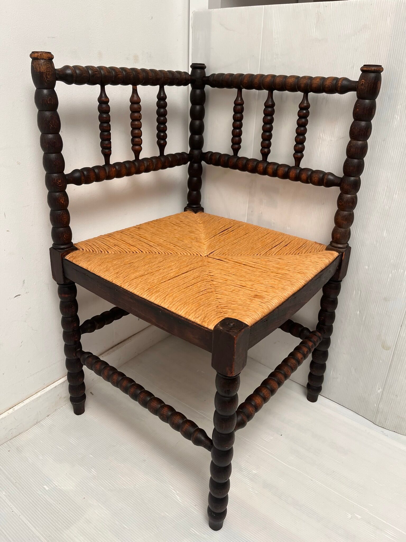 Corner chair wood turned vintage years 50-60