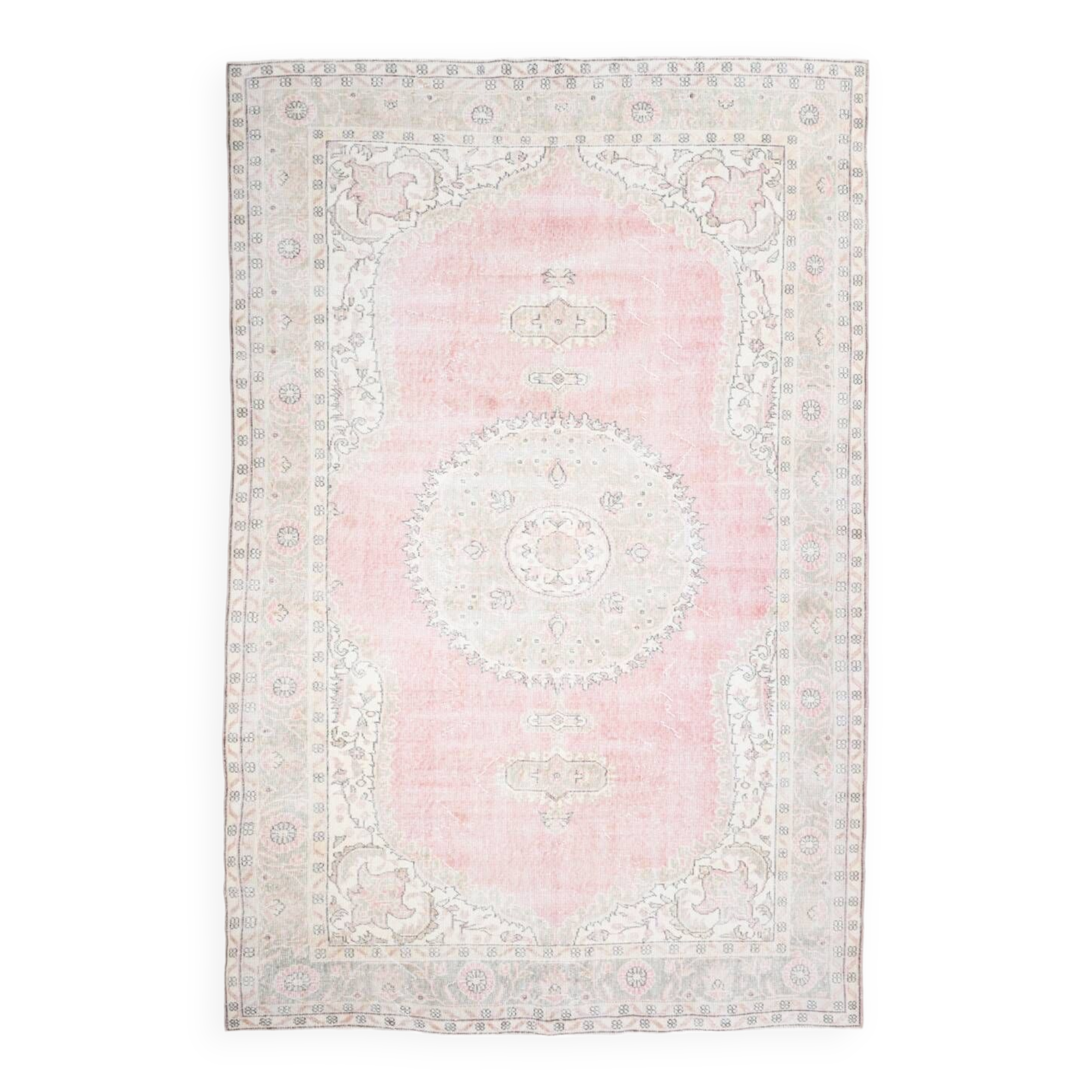 7x10 Shades Of Blush Pink Persian Rug,211x323Cm