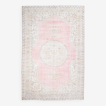 Nuances de tapis persan rose blush , 211x323Cm
