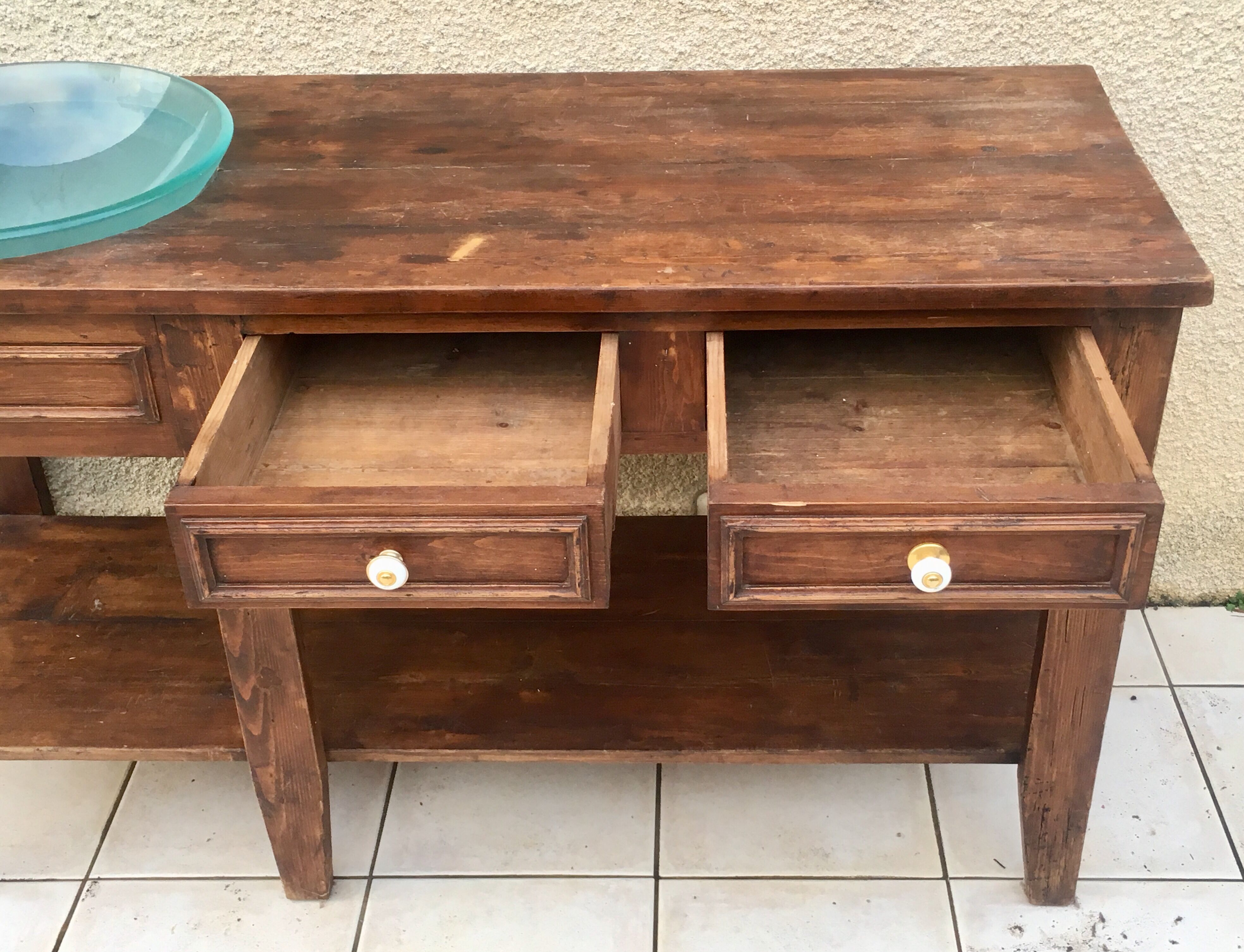 Old solid wood counter