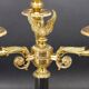 Pair of Chandeliers/Candelabra in Solid Bronze Empire Style Caramel Patina
