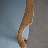 Modern Danish, curved oak chaise longue, attributed to Viggo Boesen, 1950s