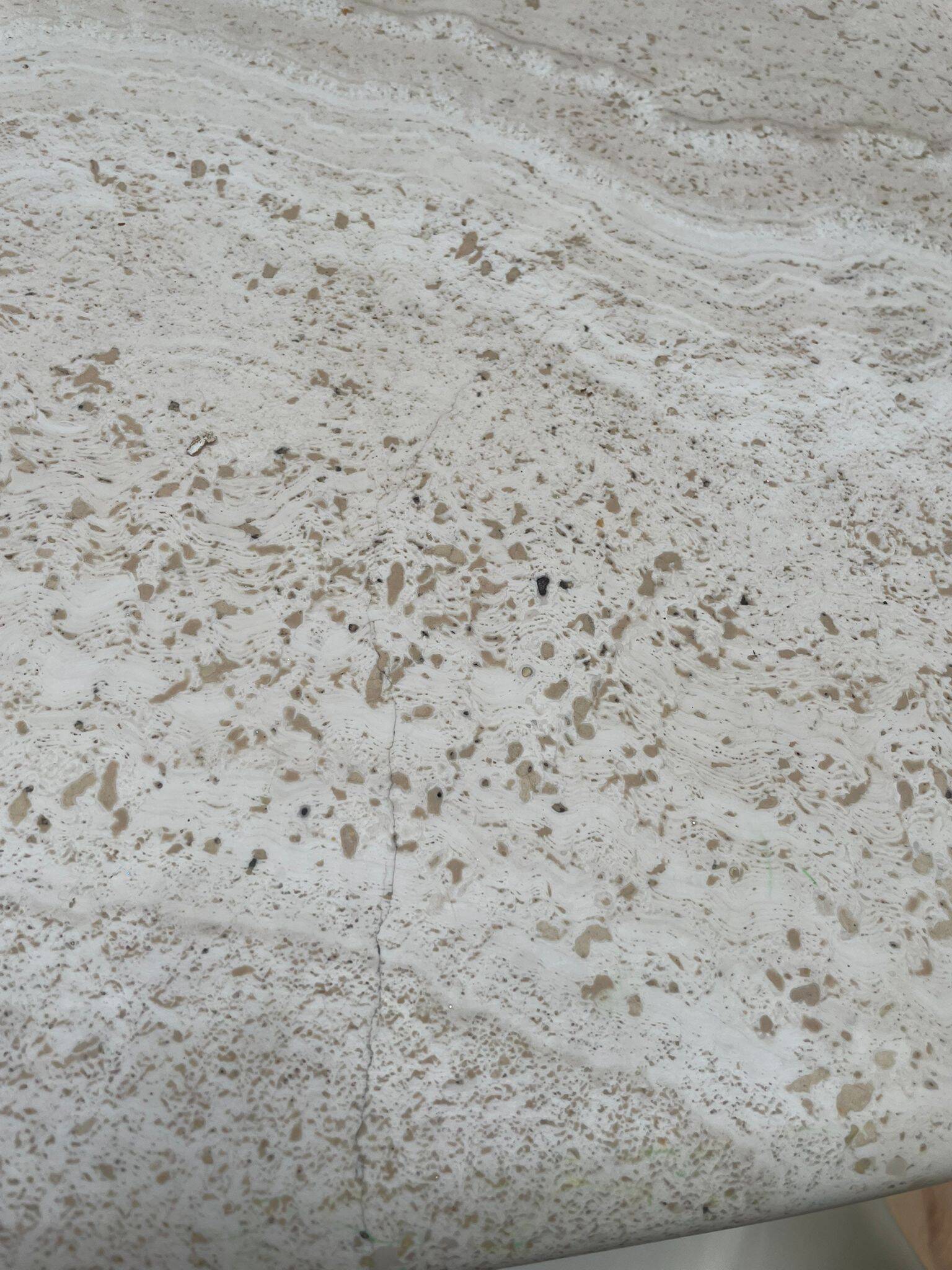 Vintage travertine table, Roche Bobois, France 1970