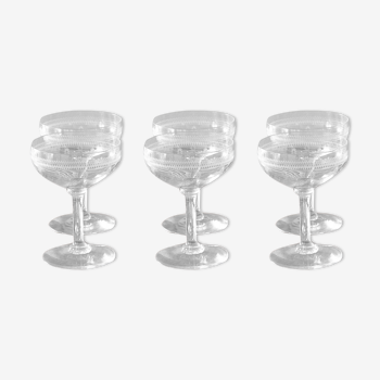 6 engraved crystal champagne cups