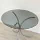 Table for 4 people in smoked glass and metal, 1970.