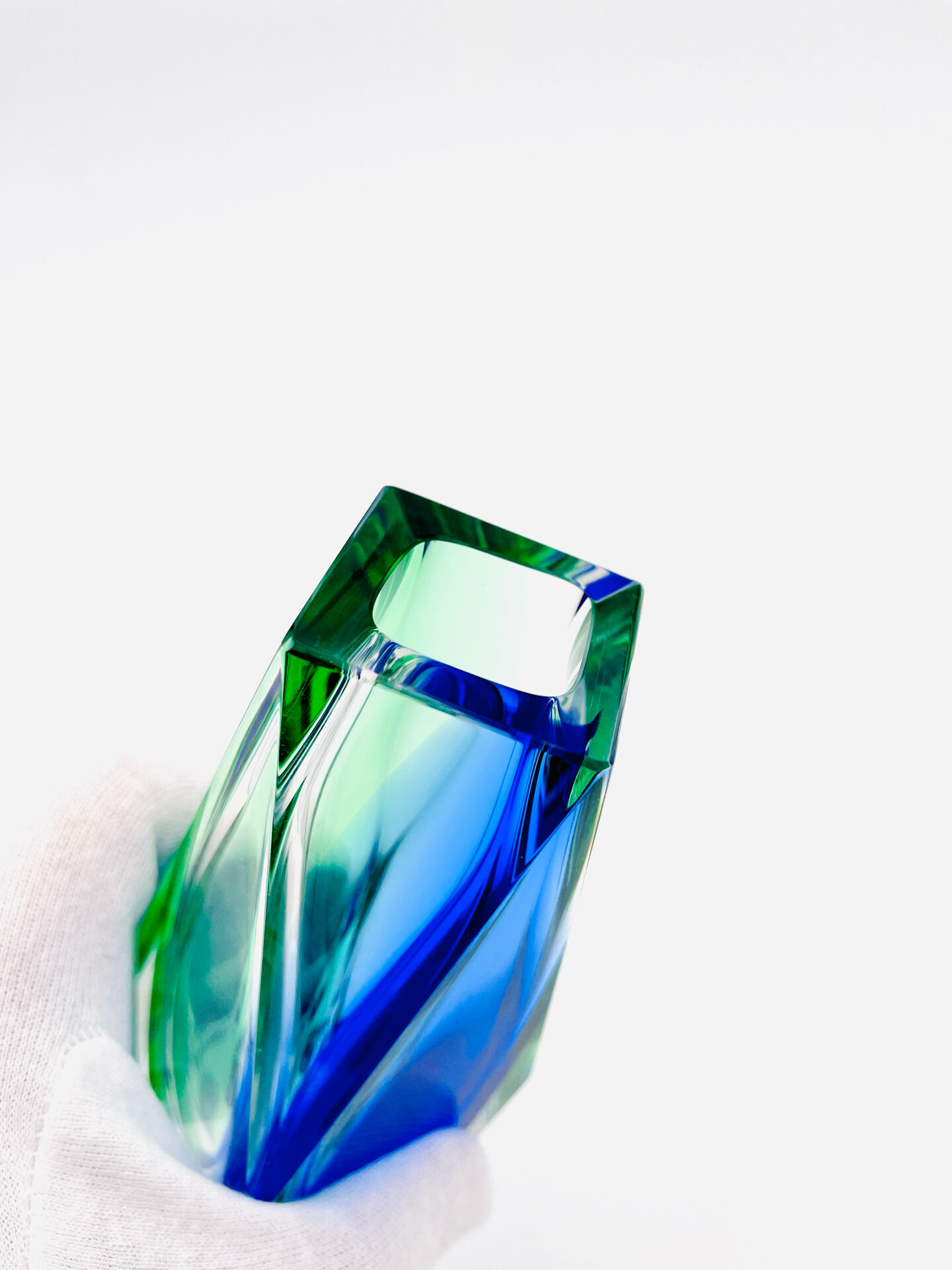 Vase Alessandro Mandruzzato - Murano - Sommerso - Blue & Green - 1960