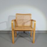 Beech wood and webbing side chair by Olivo Pietro, Italy, 1970s
