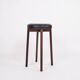 Tabouret de bar - bois de rose et cuir noir - design danois - années 1970