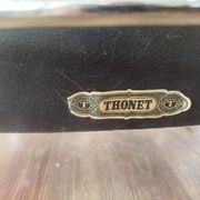 Cantilever chair / armchair Thonet in black leather and chrome metal – from