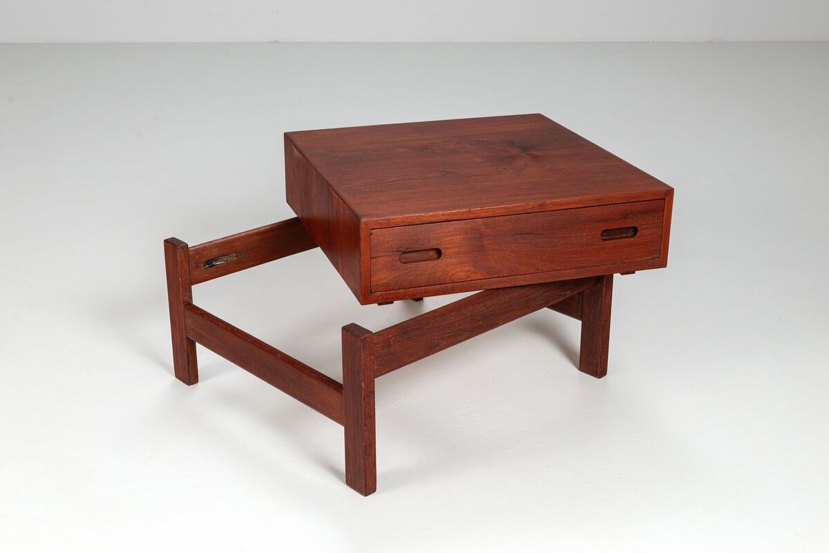 Illum Wikkelso side table in teak Hjorring Mobel Denmark 1960