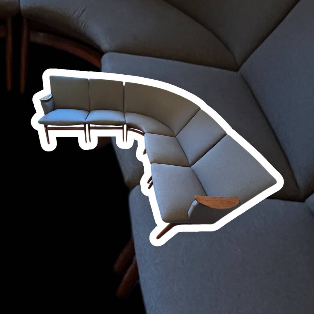 Vintage Scandinavian bench – Karl Sørlie & Sønner – restored, fabric