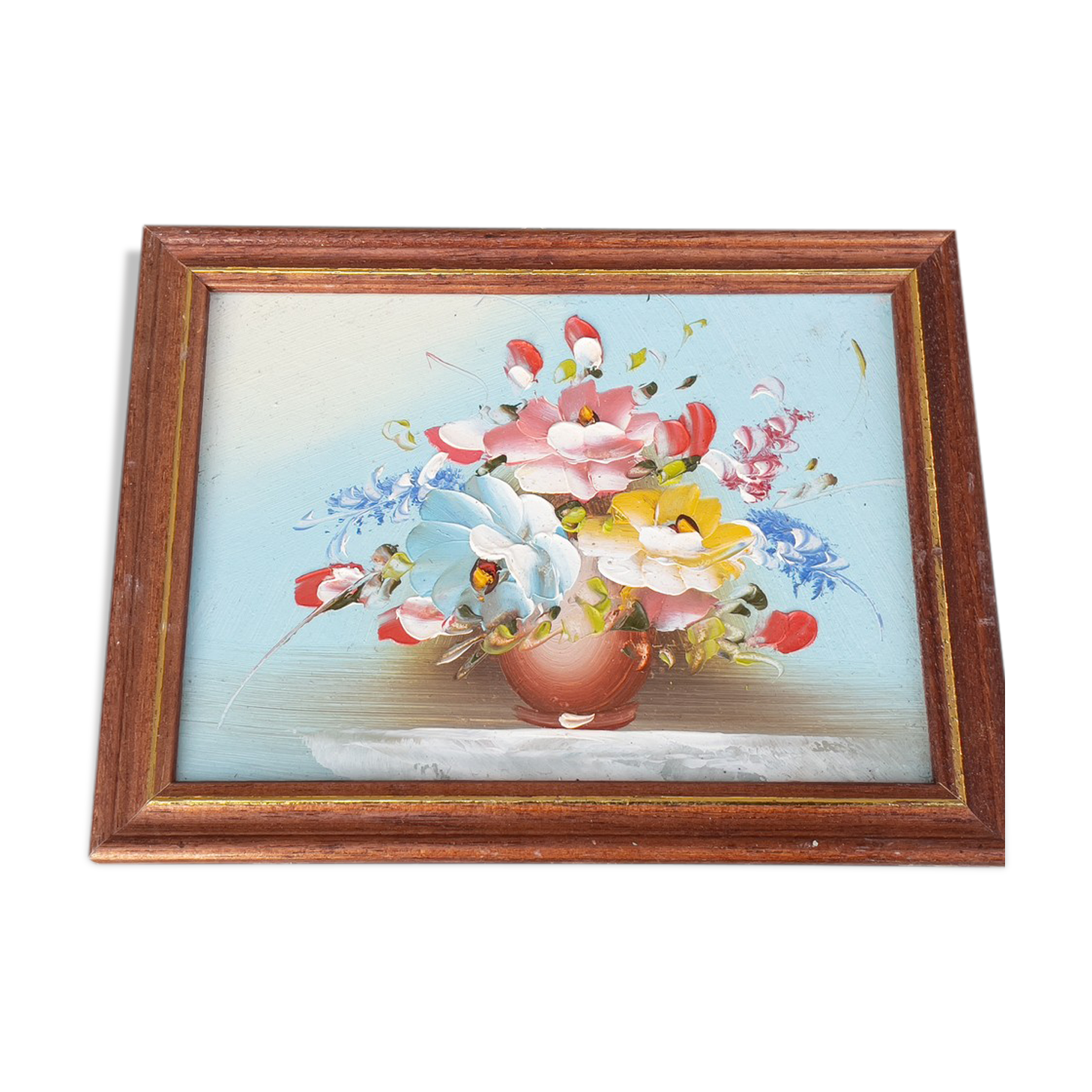 Flower-decorated painting