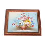 Flower-decorated painting