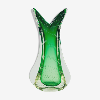 Italian Bullicante Murano glass vase by Archimede Seguso