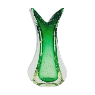 Italian Bullicante Murano glass vase by Archimede Seguso