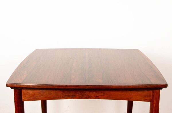 Table Danoise extensible et réversible, jeux ou repas, palissandre 1960.