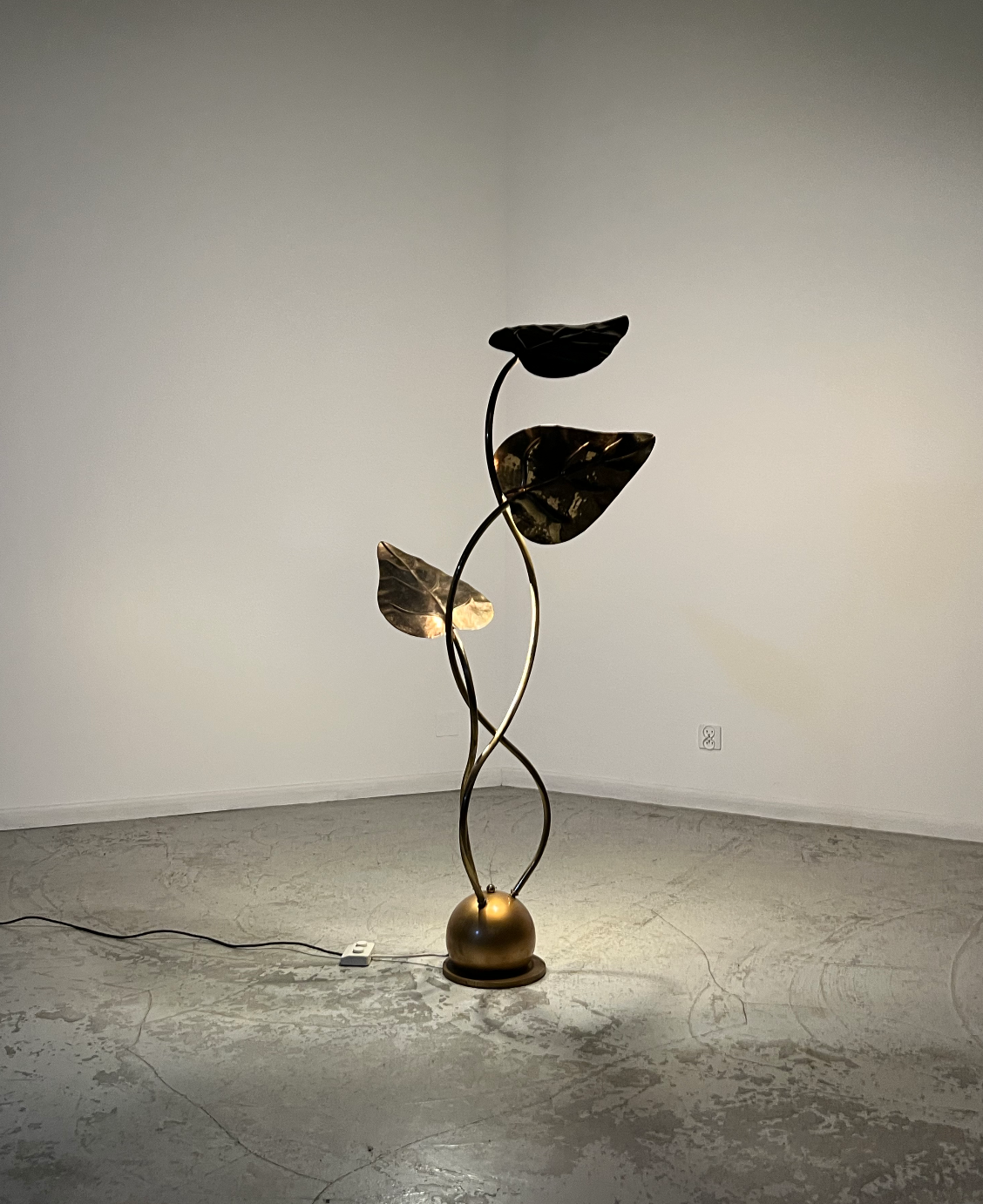 Lampadaire 3 feuilles, années 70