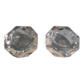 paire salerons salières Baccarat art table vintage crystal salt shakers