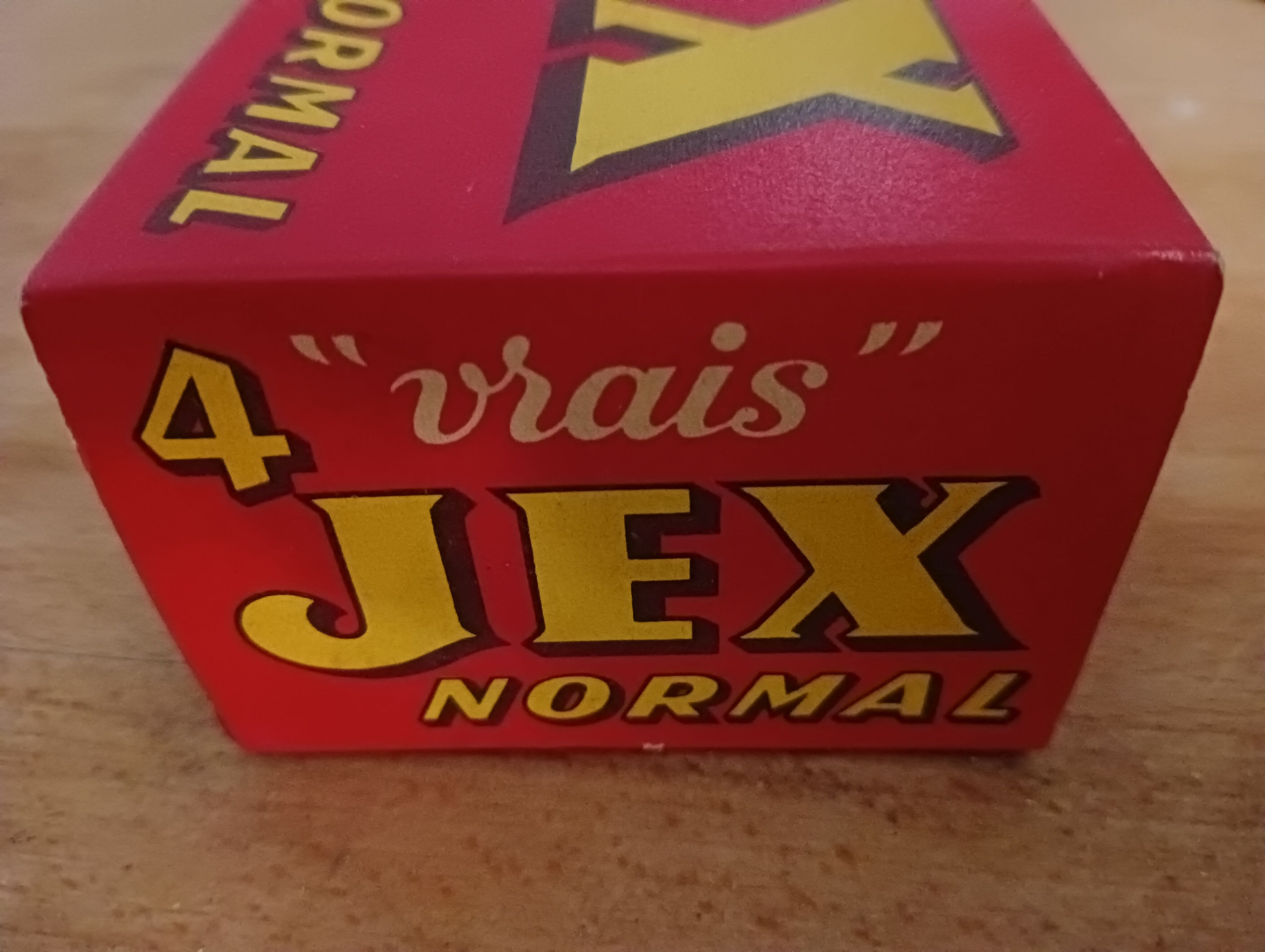 Cardboard advertising box " jex " 1950
