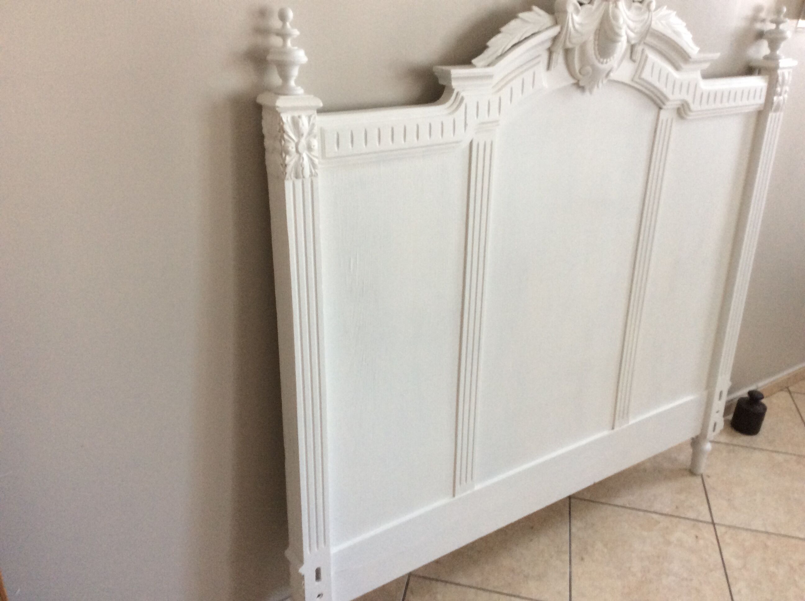 Painted wooden old bedhead