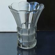 Art Deco Made in Czehoslovakia  Satin and Clear Glass - 22 cm tall