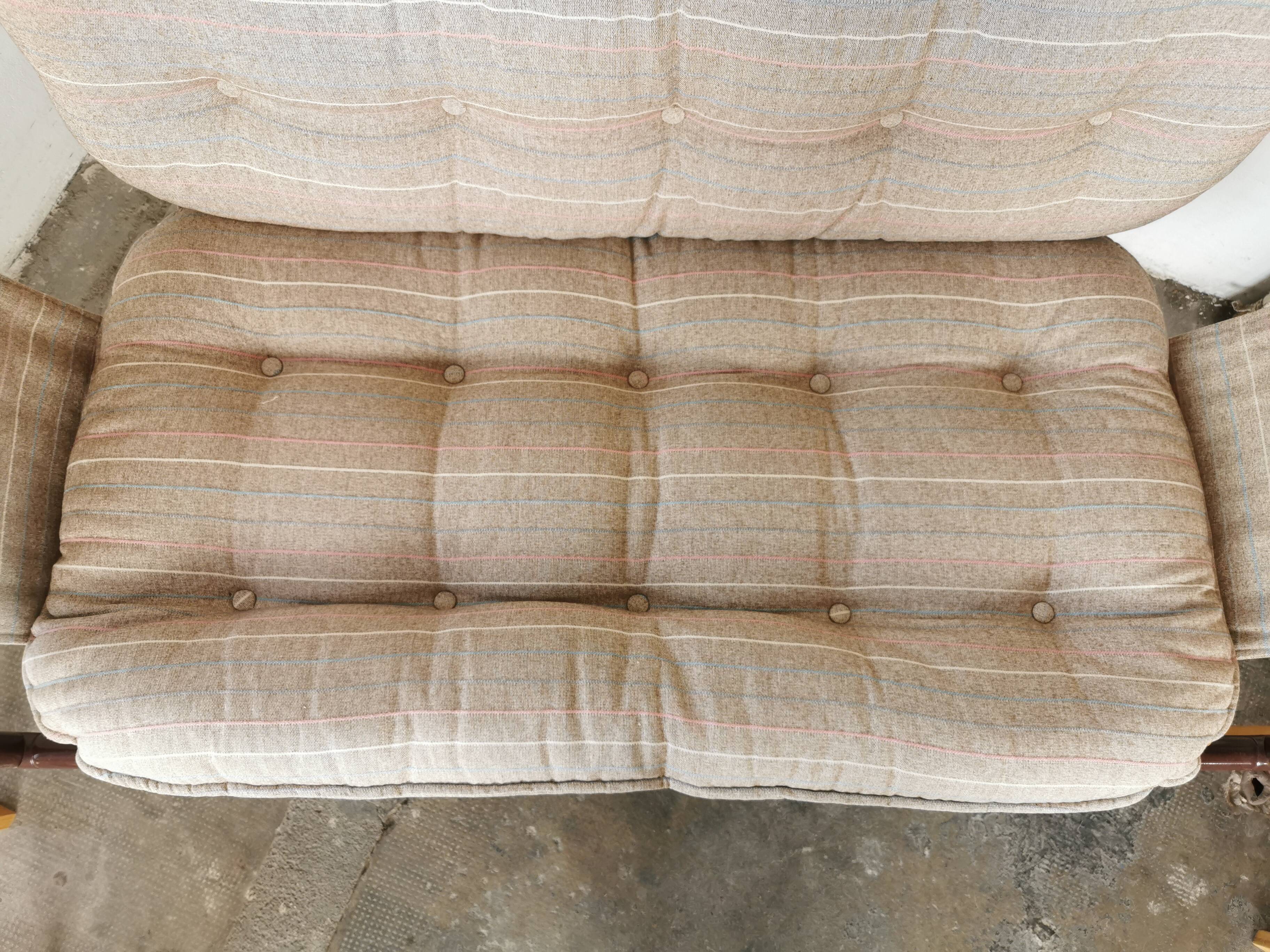 Tubular metal bench from the 80s