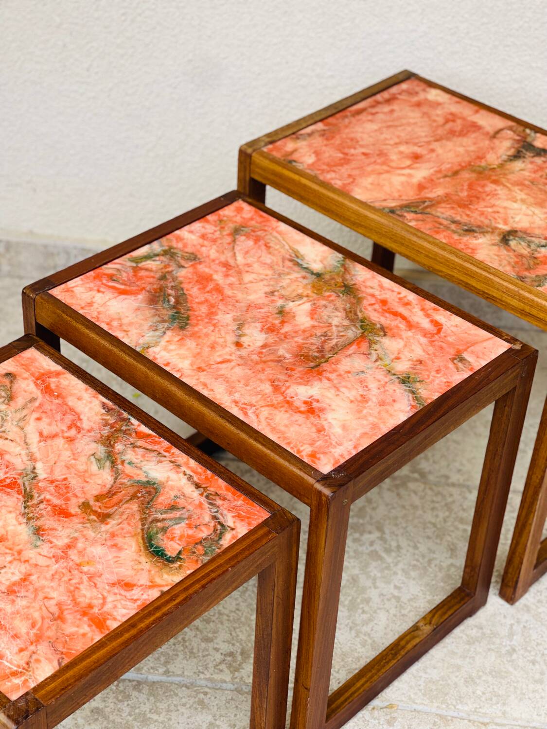 1960 marble nesting coffee table