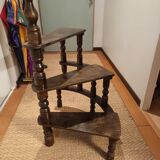 old turned wooden library staircase