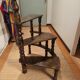 old turned wooden library staircase