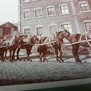 Old photograph 1900 horse-drawn carriage and coachman State Railways