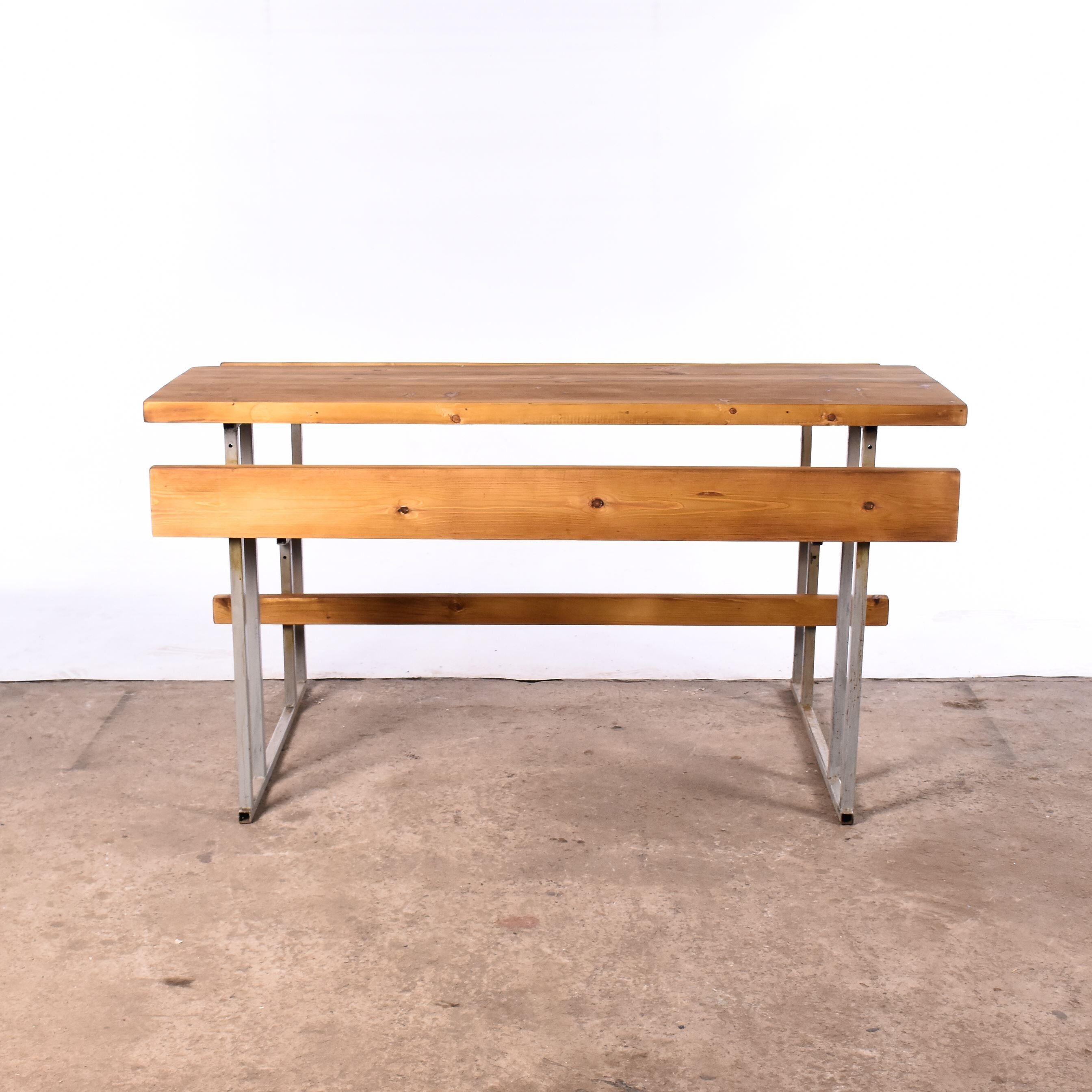school desk with bench