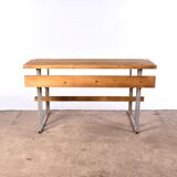 school desk with bench