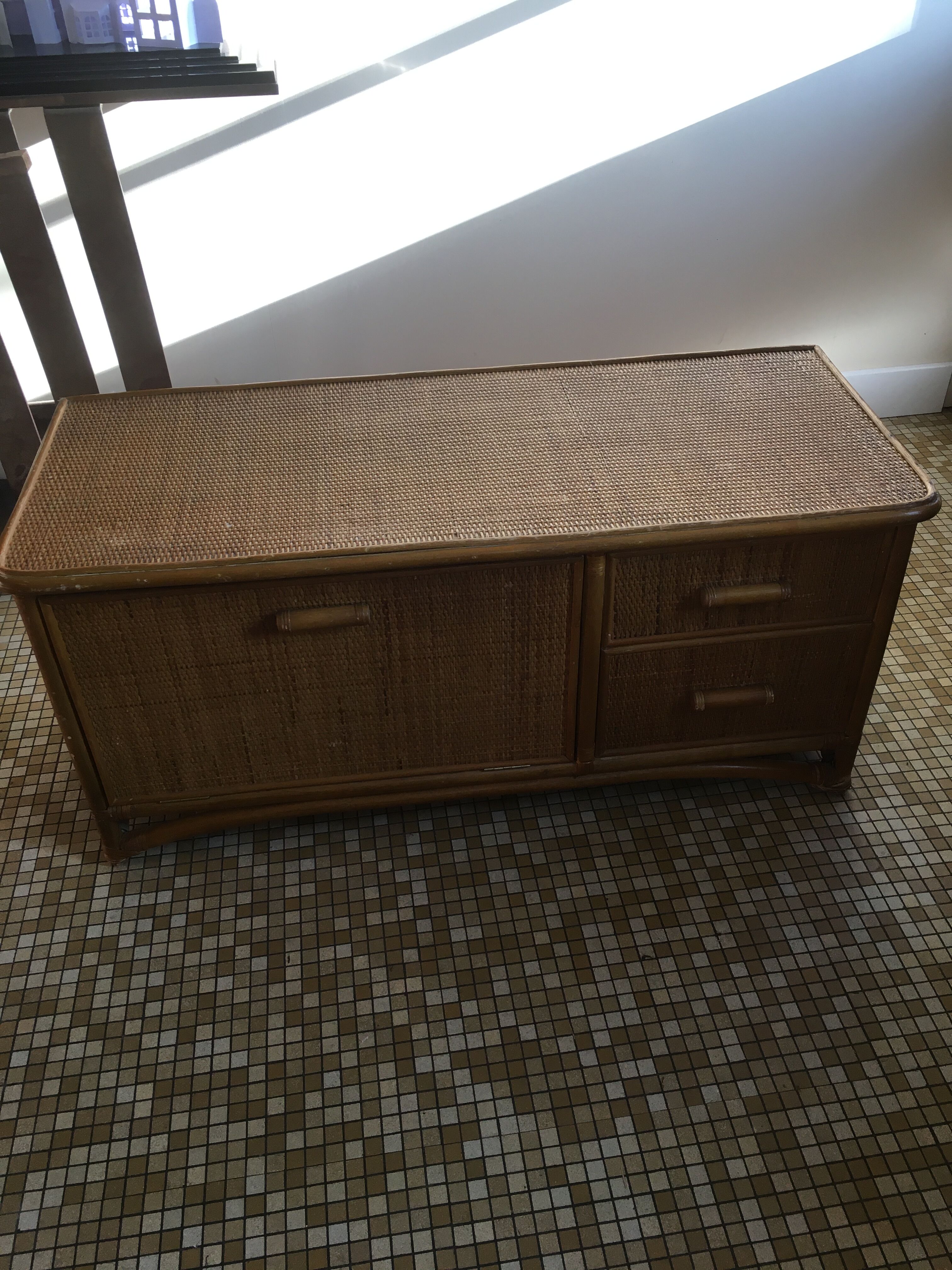 Low rattan furniture