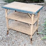 Fauteuil et table de jardin en rotin