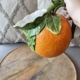 Vintage pitcher in the shape of orange mandarin clementine ceramic