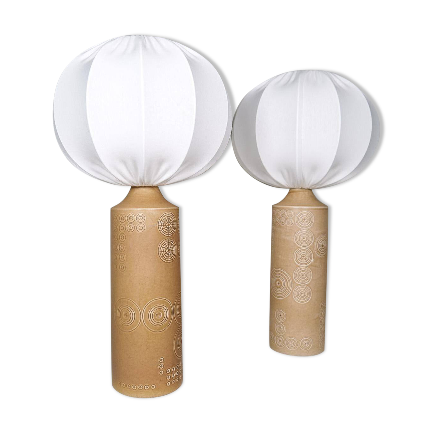Pair of Midcentury porcelain lamps by Olle Alberius, Rorstrand, Sweden, 1960s.