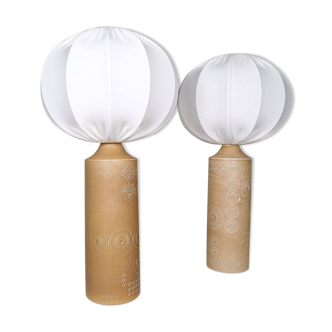 Pair of Midcentury porcelain lamps by Olle Alberius, Rorstrand, Sweden, 1960s.