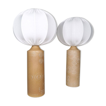 Pair of Midcentury porcelain lamps by Olle Alberius, Rorstrand, Sweden, 1960s.