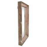 Large antique solid wood mirror (124 x 75 x 11cm)