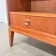 High vintage wooden sideboard with display cabinet and bar - Scandinavian style
