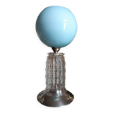 Art Deco crystal and opaline lamp