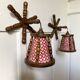 Pair of turned wood wall lights, 1960s
