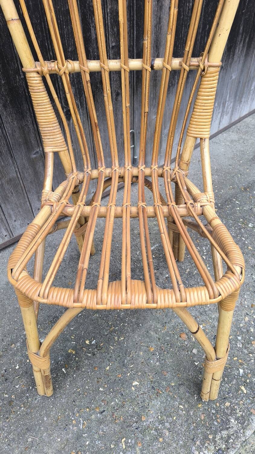 Chaise en rotin 1960