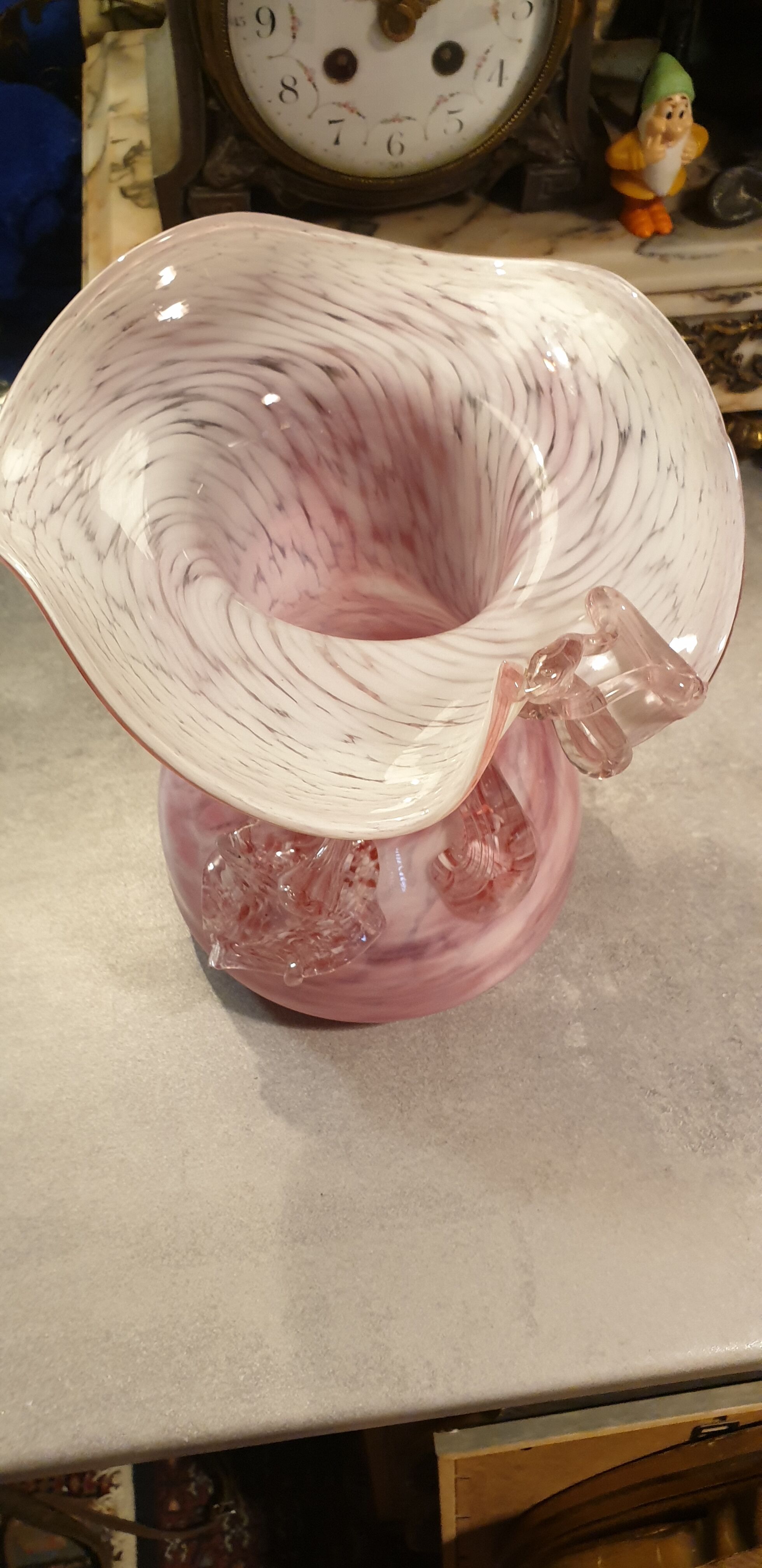 Colored blown glass vase