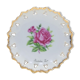 Assiette murale rose rose avec bordure dorée du Danemark
