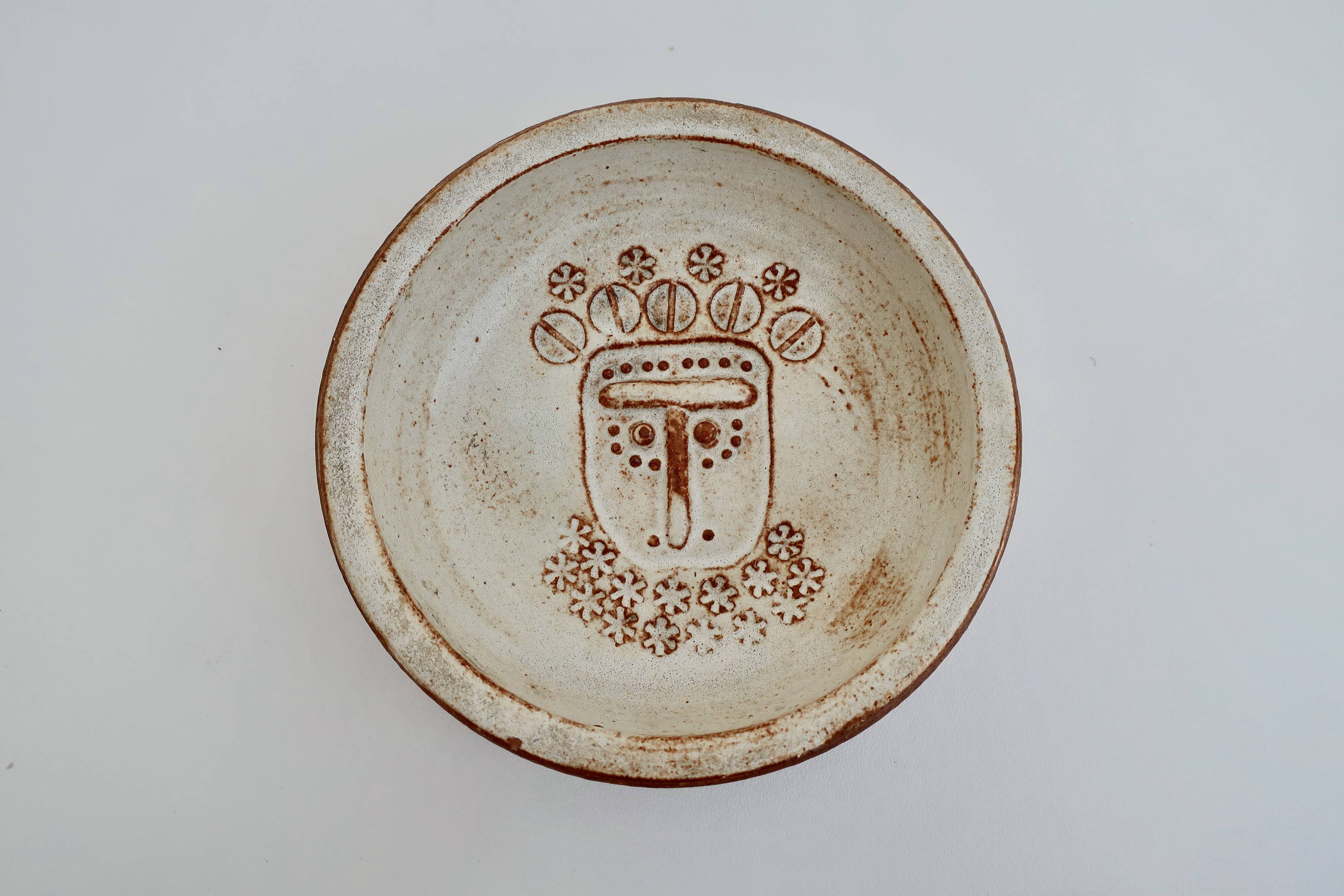 Vallauris empty pocket bowl, ceramic signed by Alain Rufas, around 1960/70.