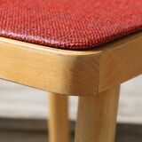 5 chairs light beech skaï red 1950